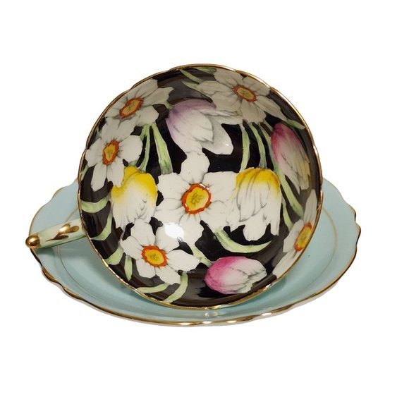 Vintage Paragon Double Warrant Cabbage Rose Gilt Teacup Saucer Bone China L068 - Picture 8 of 10